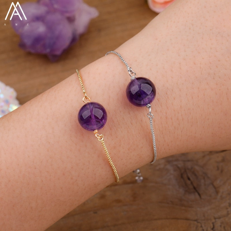 Natural Sphere Stone Bracelet